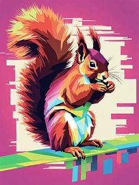 Eurasian Red Squirrel Pop Art