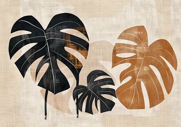 Monstera Painting | Metallic Flora Essence by Modern Collection