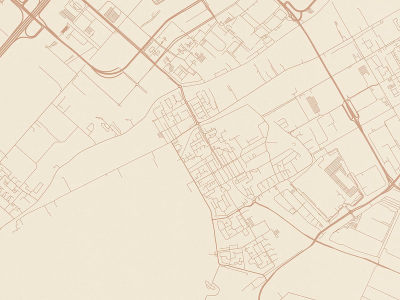 Kaart van Aalsmeer in Terracotta van De Kaartenwinkel