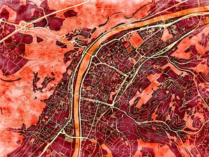 Karte von Trier im stil 'Amber Autumn'