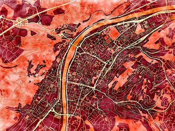Kaart van Trier in de stijl 'Amber Autumn' van Maporia