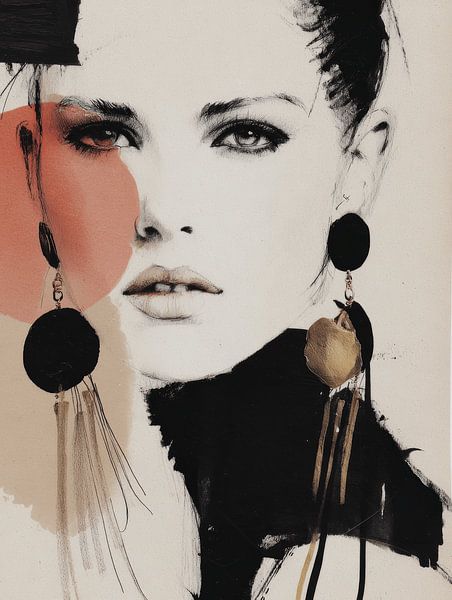 Modern en abstract portret van Carla Van Iersel