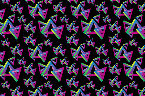 Motif « Triangle impossible » néon
