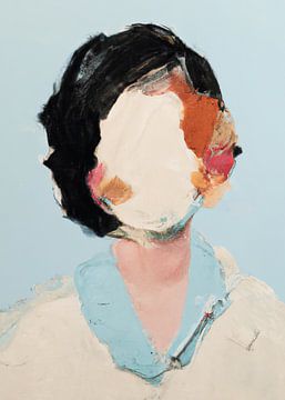 Abstract portret "Anoniem" van Carla Van Iersel