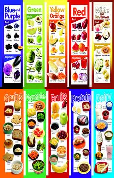 kleurrijk fruit en groenten die eiwitten en vitaminen bevatten van Christopher Deitch