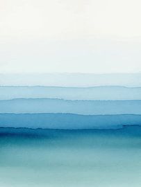 Ocean Layers - Teal & Blue Coastal Abstract Print