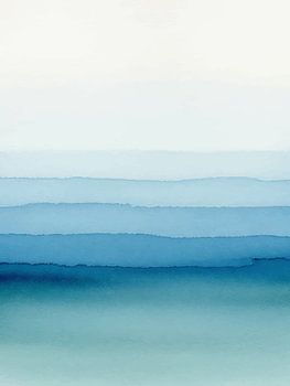 Oceaan Lagen - Teal & Blauw Kust Abstracte Print