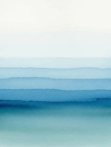 Ocean Layers – Teal & Blue Coastal Abstract Print
