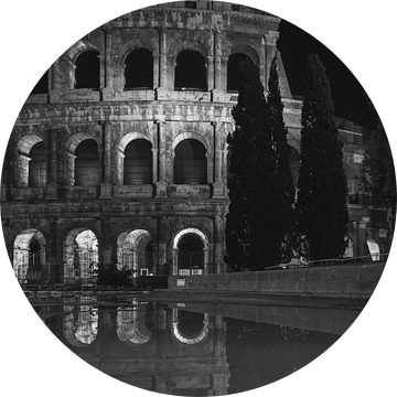 Italië in vierkant zwart wit, Rome - Colosseum