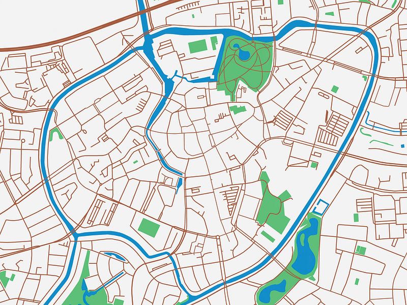 Map of Breda Centrum in the style Urban Ivory by De Kaartenwinkel