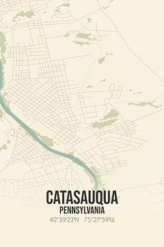 Vintage landkaart van Catasauqua (Pennsylvania), USA. van Rezona