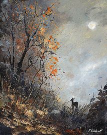 Chevreuil au clair de lune sur pol ledent