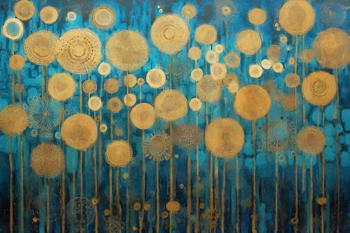 Gouden Cirkels op Blauw