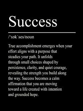 Success Definition – Schwarz von WordsThatInspire