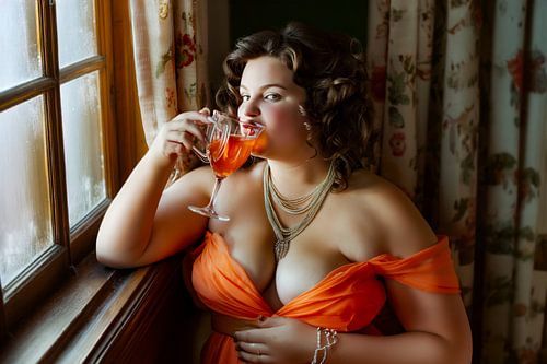 Frau trinkt ein Glas Wein