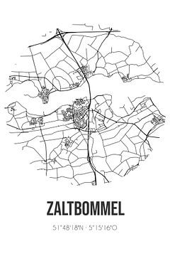 Zaltbommel (Gelderland) | Landkaart | Zwart-wit van MijnStadsPoster