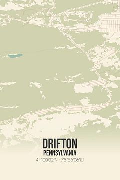 Alte Karte von Drifton (Pennsylvania), USA. von Rezona