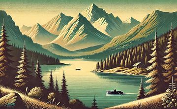 Poster Vintage Alpine Tranquility