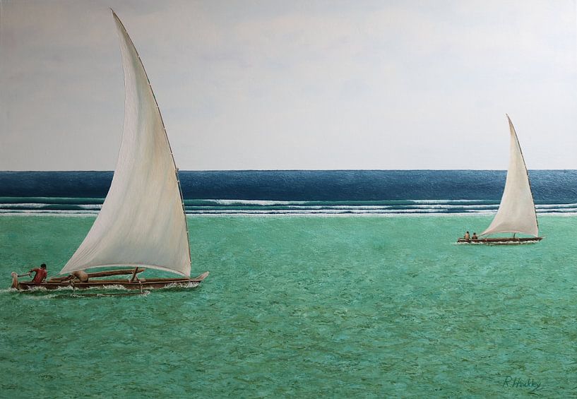 Grüner und blauer Ozean Sansibar von Russell Hinckley