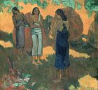 Drei tahitianische Frauen vor gelbem Hintergrund, Paul Gauguin von The Masters Miniaturansicht
