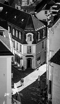 Zwat wit straatfotografie Tallinn van Ellis Peeters
