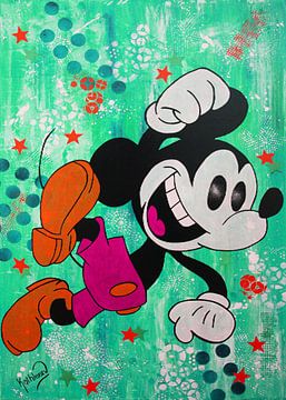Mickey Mouse "Glücklich von Kathleen Artist Fine Art