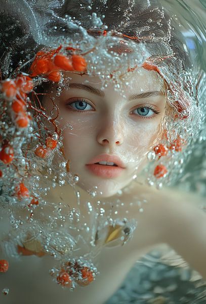 femme avec des fleurs style métropolitain par Egon Zitter