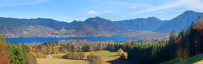 Autumn landscape panorama at Lake Tegernsee by SusaZoom