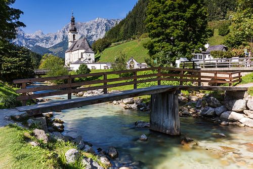 Ramsau Malerwinkel and the world-famous local church of St. Sebastian near Berchtesgaden