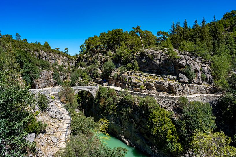 Historic bridge in the turquoise canyon by Photo Art Thomas Klee