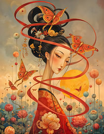 In Gedanken – Surrealistische Mondschmetterlinge von Betty Maria Digital Art