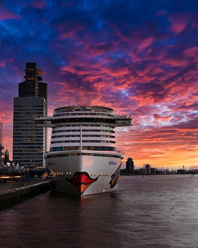 AIDA at Sunset: Silent Beauty in Rotterdam