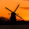 Sunset windmill Oude Wetering the Netherlands by Remco Bosshard