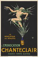 Naked athlete leaked, an exfoliating drug on an advertising poster.