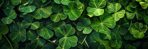 Dense clover field in lush green