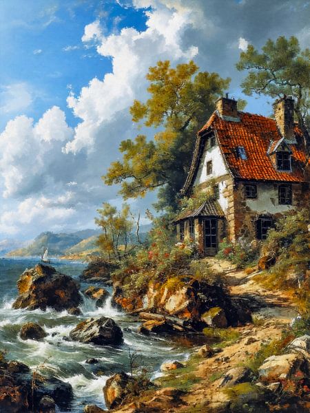 Zwischen Sturm und Stille - Hütte am Meer von Max Steinwald