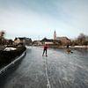Nieuwkoopse Plassen in winter with ice by Arie Bon