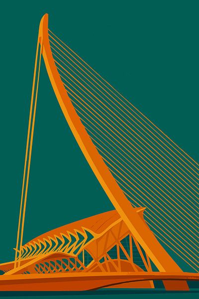 Museo de las Ciencias & Pont Assut de l'Or - l'icône de Valence en illustration par Studio Ajuut