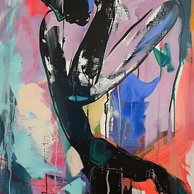 Abstracte Vrouw | Abstracte Vrouw in Kleuren van Blikvanger Schilderijen