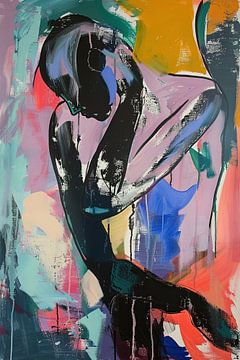 Abstracte Vrouw | Abstracte Vrouw in Kleuren van Blikvanger Schilderijen