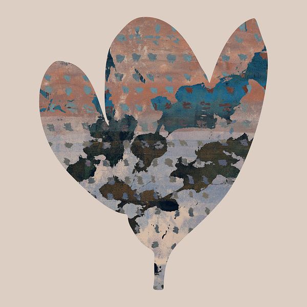 Wabi-sabi florals. Modern graphic collage. Flower I. by Dina Dankers