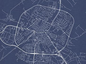 Kaart van Sneek in Royaal Blauw van Map Art Studio