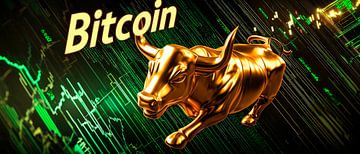 Gouden bullmarkt voor Bitcoin van Poster Art Shop