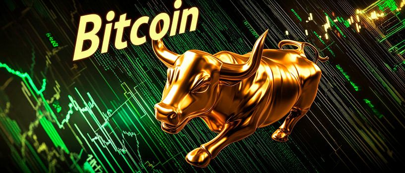Golden bull market for Bitcoin by Poster Art Shop