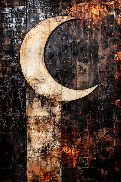 Abstract moon on texture by Art & Soul Creations