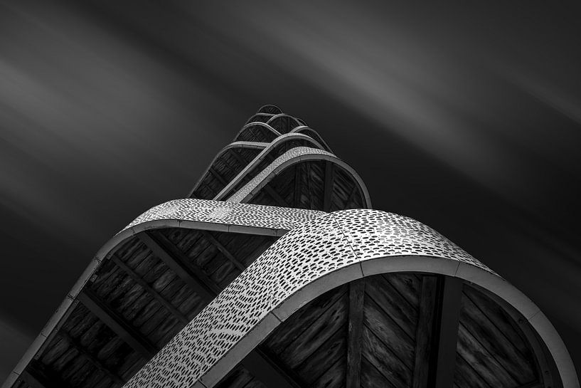 Curves (balcons à Nijmegen B&amp;W) par Silvia Thiel