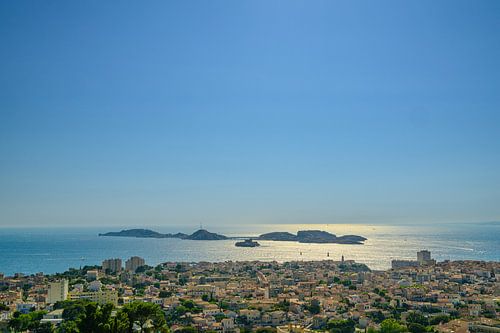 Marseille and sea view from the Notre-Dame de la Gardes  by Sjoerd van der Wal Photography