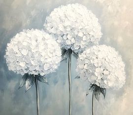 Zarte weiße Hortensien-Töne von Floral Abstractions