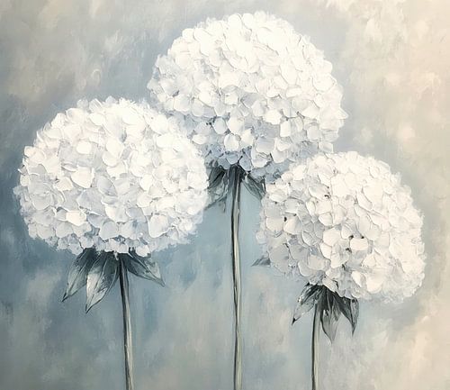 Zarte weiße Hortensien-Töne