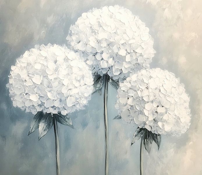 Delicate witte hortensiakleuren van Floral Abstractions